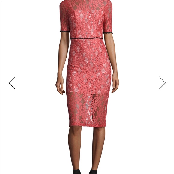 Alexis Remi Short-Sleeve Lace Sheath Dress, Pink - Picture 2 of 5